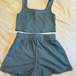 Women’s Blue Matching Set Shorts and Tank Cider